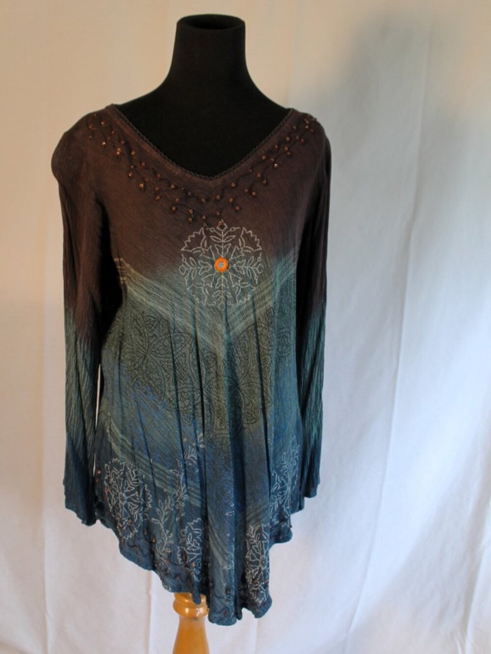 Greater Good Tunic Hippie Boho Festival Purple Blue Mandala Small/Med NWOT
